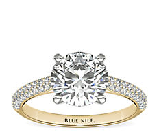 Trio Micropavé Engagement Ring in 18k Yellow Gold (0.34 ct. tw.)
